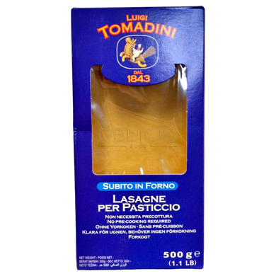 Макарони Luigi Tomadini Lasagne per Pasticcio 500 г 6270041 фото Деліціо фуд