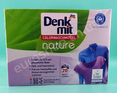 ЕКО порошок Denkmit Colorwaschmittel Pulver nature для прання кольрових речей 1,35 кг 6263729 фото Деліціо фуд