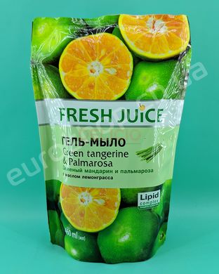Крем-мило Fresh Juice дой-пак Green Tangerine & Palmarosa 460 мл 6261700 фото Деліціо фуд