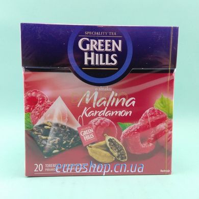 Чай Green Hills Malina Kardamon - Малина і кардамон 40 г / 20 пірамідок 6260517 фото Деліціо фуд