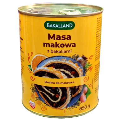 Макова маса Bakalland z bakaliami - З родзинками та апельсиновою цедрою 850 г 6259402 фото Деліціо фуд