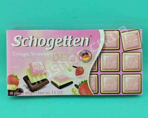 Шоколад молочний Schogetten Trilogia Strawberry 100 г 6262454 фото Деліціо фуд