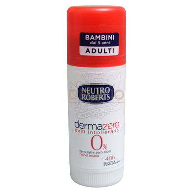 Дезодорант стік для чутливої шкіри Neutro Roberts Dermazero 0% 40 мл 000235 фото Деліціо фуд