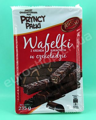 Вафли Tasso Pryncy Palki з какао кремом в шоколаді 235 г