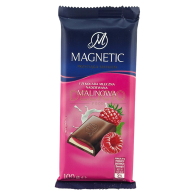 Шоколад молочний Magnetic Malinowa 100 г 6264045 фото Деліціо фуд