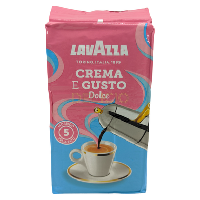 Кава мелена Lavazza Crema e Gusto Dolce 250 г (50% арабіка, 50% робуста)