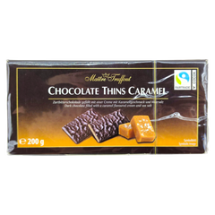 Цукерки Maitre Truffout Chocolate Thins Caramel 200г 6269198 фото Деліціо фуд