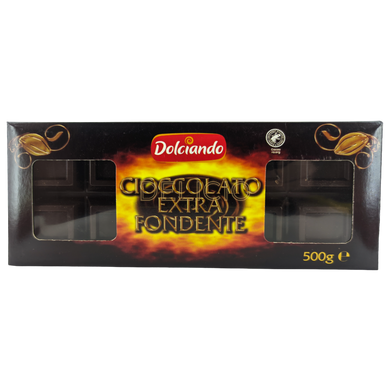 Чорний шоколад Dolciando Cioccolato Extra Fondente 500 г 6259694 фото Деліціо фуд