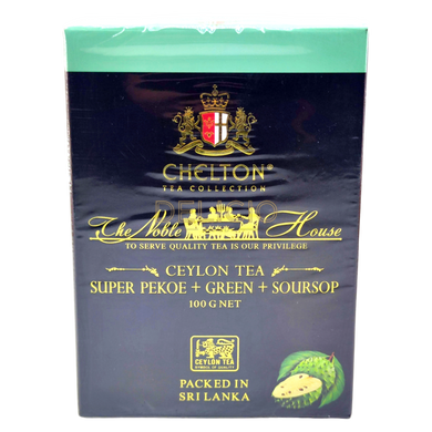 Чай Chelton Ceylon Tea Super Pekoe + Green + Soursop 100г 6264656 фото Деліціо фуд