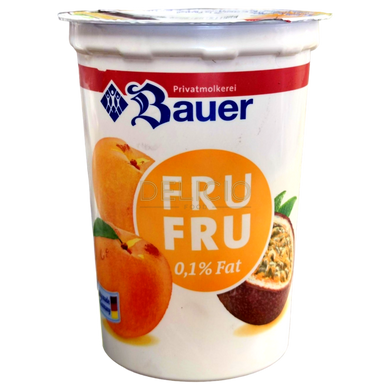 Термо йогурт 0.1% Bauer - Персик, маракуйя 500 мл 6262353 фото Деліціо фуд
