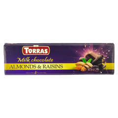 Шоколад Torras молочний з мигдалем і родзинками 300г 6269041 фото Деліціо фуд