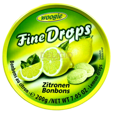 Льодяники Woogie Fine Drops Zitronen - Лимон 200г 6264666 фото Деліціо фуд