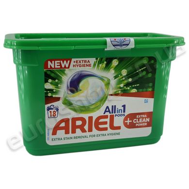 Капсули для прання Ariel Universal + Extra Clean Power 18 шт 004588 фото Деліціо фуд