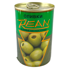 Оливки Rean - зелені без кісточки 300 г Ж/Б 6264776 фото Деліціо фуд