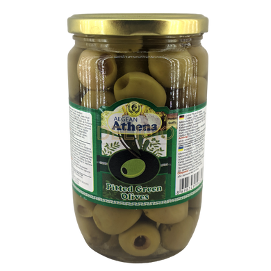 Оливки зелені Athena без кісточки 360/700г (Скло) 6264169 фото Деліціо фуд