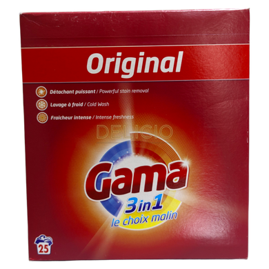 Порошок для прання Gama Original 3in1 Універсальний 1.625 кг 003716 фото Деліціо фуд