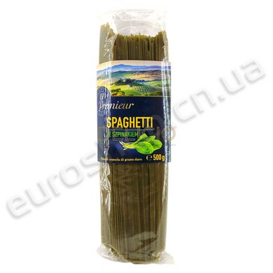 Макарони Premieur - spaghetti зі шпинатом 500 г 6260714 фото Деліціо фуд