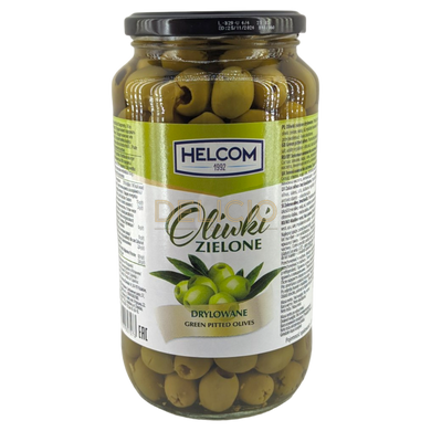 Оливки Helcom - зелені без кісточки 935 г 6260640 фото Деліціо фуд