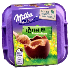 Шоколадне яйце Milka Loffel el Haselnusse 136г 6269961 фото Деліціо фуд